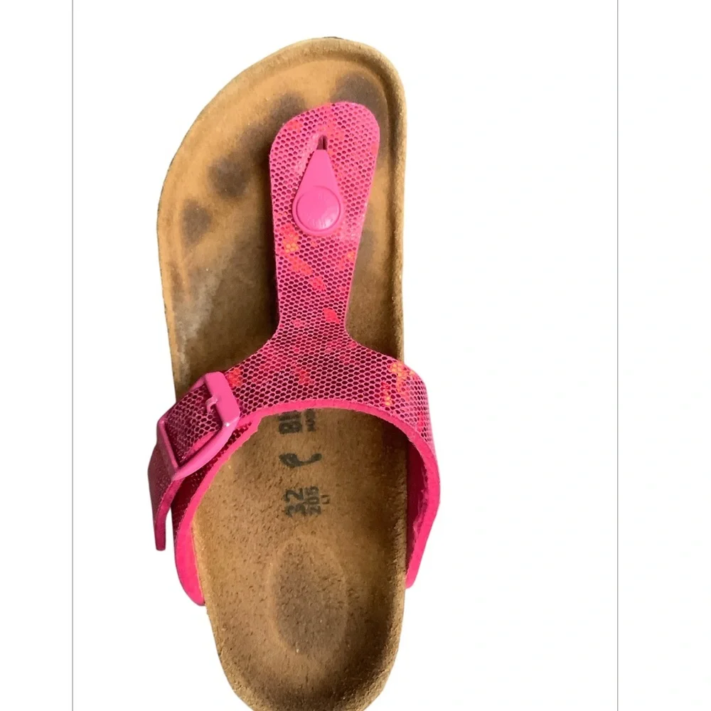 Birkenstock Gizeh Girls Hologram Pink Size 32 (US 1) Summer Casual